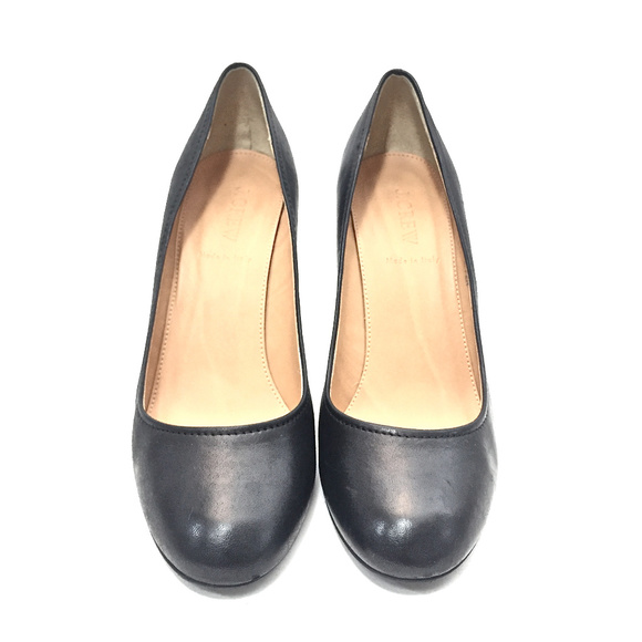 🌹J. Crew Classic Black Leather Round Toe Pump 🌹 - Picture 5 of 8